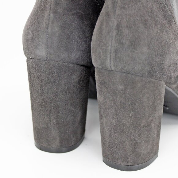 Stuart Weitzman ‘The Fifer 80’ Cool Gray Suede Gore Stretch Booties: 9.5 B - Picture 5 of 7